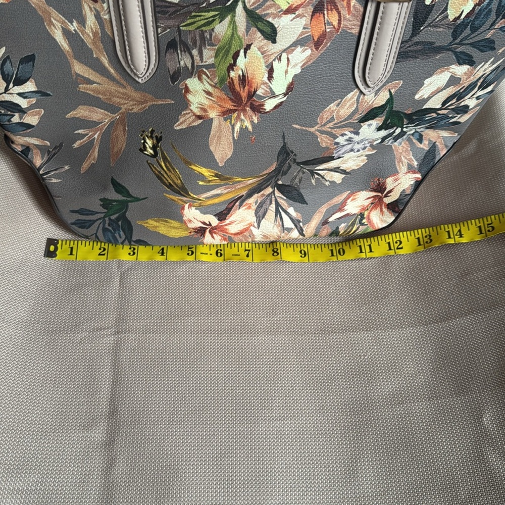 Nine West Neutral Floral Print Satchel/Tote - Picture 11 of 13